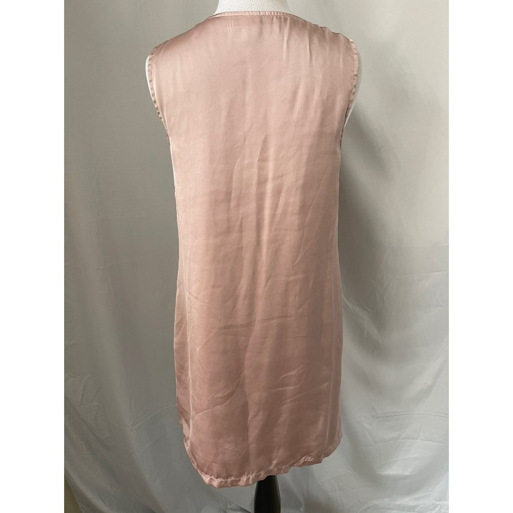 Go International Champagne Satin Ruffle Down Sleeveless Midi Dress - Picture 7 of 11
